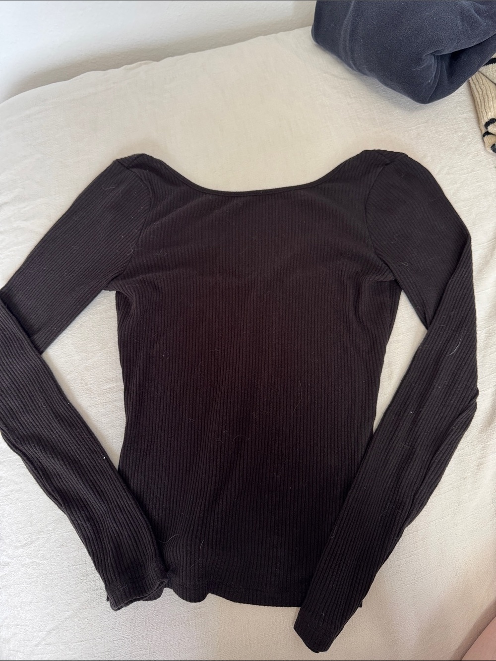Project Social T Black Ribbed Long Top